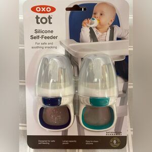 OXO Tot Silicone Self Feeder Teething 2 pack Baby Toddler Add Fruits Veggies